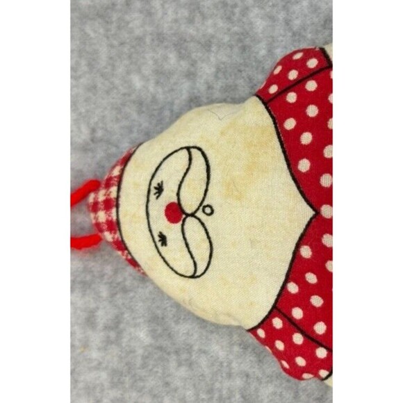 Lot of 9 Vintage Christmas Ornaments Fabric Some Quilted Homemade‎ Stitched - Picture 9 of 11